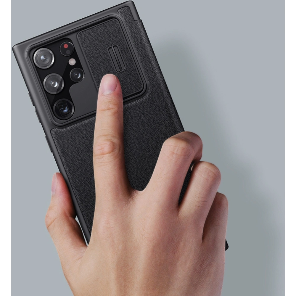 Etui Nillkin Qin Cloth Pro Samsung Galaxy S22 Ultra szary