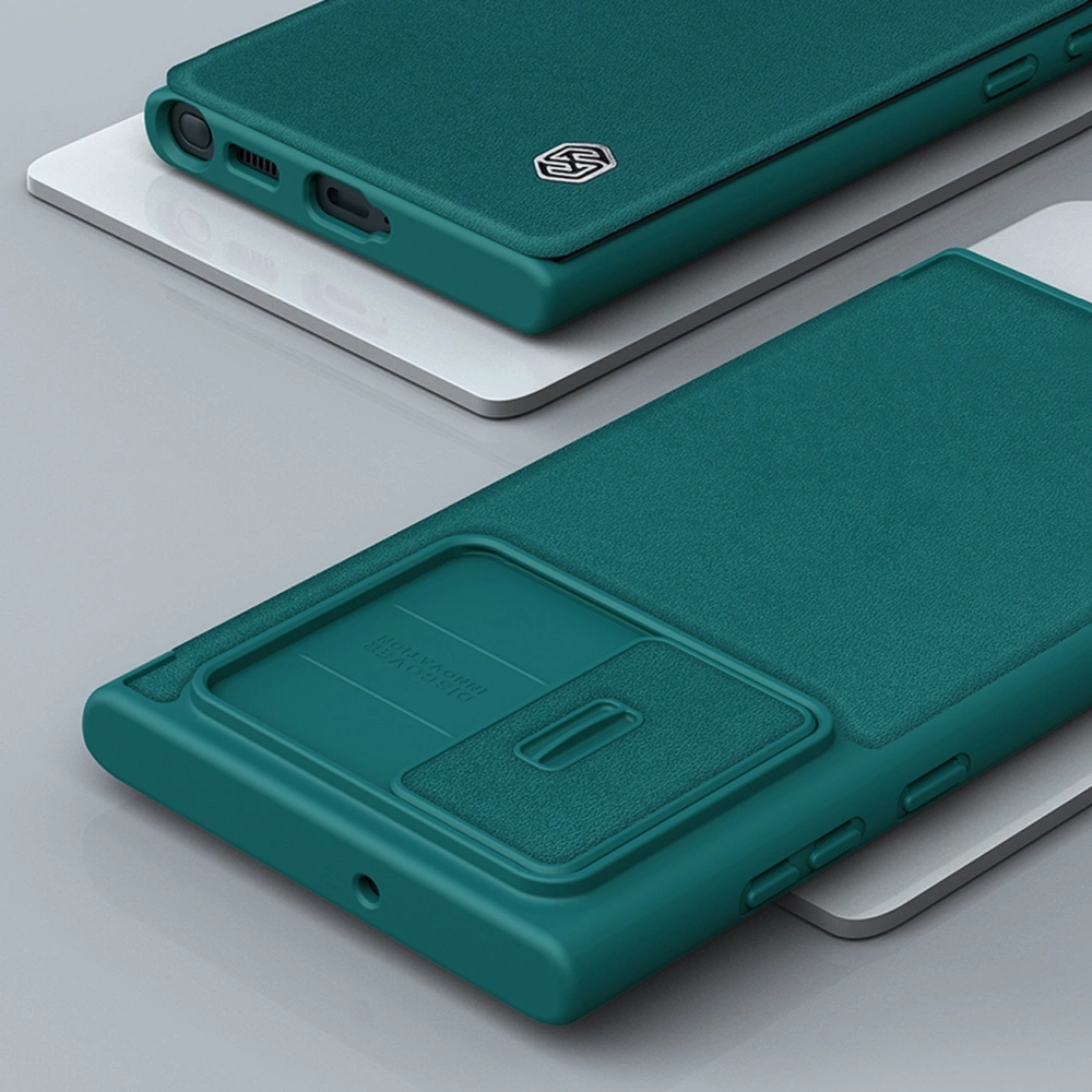 Etui Nillkin Qin Cloth Pro Samsung Galaxy S22 Ultra szary