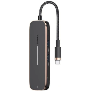 Kup Hub USAMS 2xUSB/USB-C/HDMI/Micro SD+SD schwarz/schwarz SJ575HUB01 - USA790 - {ean13} - Sklep Home Screen