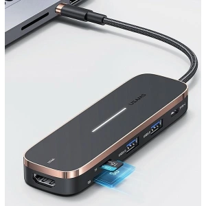 Kup Hub USAMS 2xUSB/USB-C/HDMI/Micro SD+SD schwarz/schwarz SJ575HUB01 - USA790 - {ean13} - Sklep Home Screen