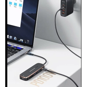 Kup Hub USAMS 2xUSB/USB-C/HDMI/Micro SD+SD schwarz/schwarz SJ575HUB01 - USA790 - {ean13} - Sklep Home Screen