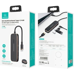 Kup Hub USAMS 3xUSB/USB-C/HDMI schwarz SJ578HUB01 - USA791 - {ean13} - Sklep Home Screen