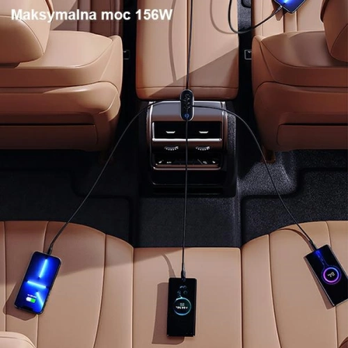 Kup USAMS autós töltő 3xUSB/1xUSB-C 156W fekete/black CC161CC01 - USA794 - {ean13} - Sklep Home Screen
