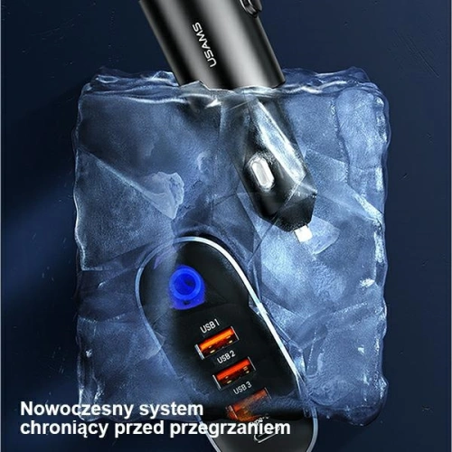 Kup USAMS Autoladegerät 3xUSB/1xUSB-C 156W schwarz/black CC161CC01 - USA794 - {ean13} - Sklep Home Screen