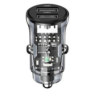 Buy USAMS C31 Car Charger 3A 2xUSB-A Fast Charge black CC162CC01 - USA795 - {ean13} - Home Screen Store Europe