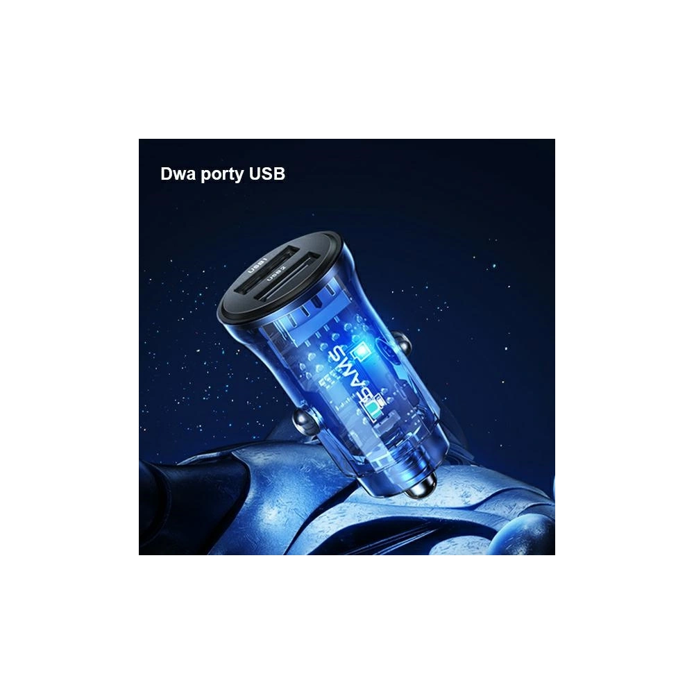 Ładowarka samochodowa USAMS C31 3A 2xUSB-A Fast Charge czarny/black CC162CC01
