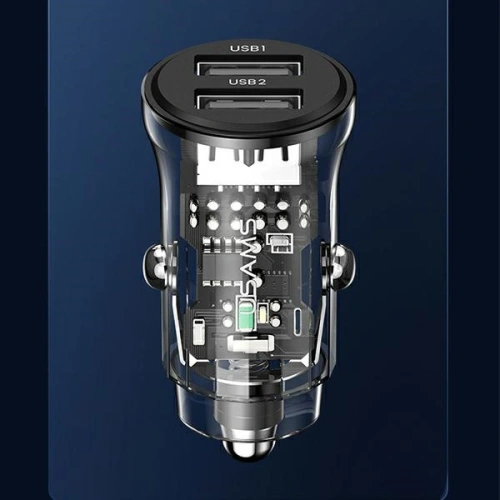 Buy USAMS C31 Car Charger 3A 2xUSB-A Fast Charge black CC162CC01 - USA795 - {ean13} - Home Screen Store Europe