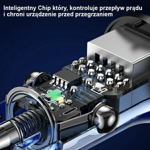 USAMS C31 3A 2xUSB-A Gyors Töltő autós töltő kék/blue CC162CC02