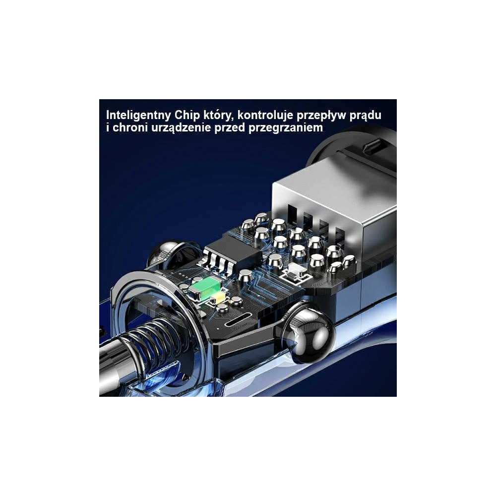 Ładowarka samochodowa USAMS C31 3A 2xUSB-A Fast Charge niebieski/blue CC162CC02