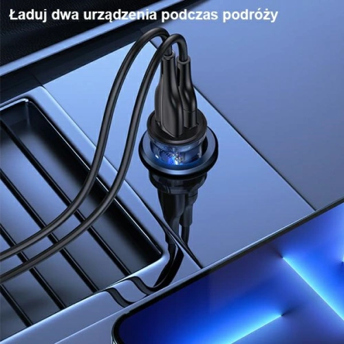 Kup Încărcător auto USAMS C31 3A 2xUSB-A Încărcare rapidă albastru/blue CC162CC02 - USA796 - {ean13} - Sklep Home Screen