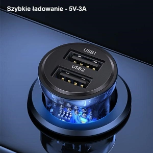 Kup Ładowarka samochodowa USAMS C31 3A 2xUSB-A Fast Charge niebieski/blue CC162CC02 - USA796 - {ean13} - Sklep Home Screen