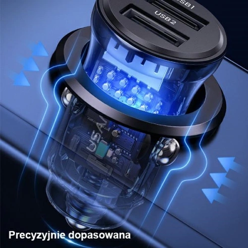 Kup Încărcător auto USAMS C31 3A 2xUSB-A Încărcare rapidă albastru/blue CC162CC02 - USA796 - {ean13} - Sklep Home Screen