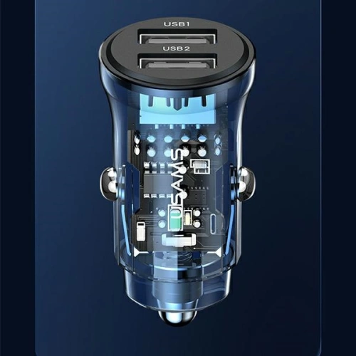 Kup Încărcător auto USAMS C31 3A 2xUSB-A Încărcare rapidă albastru/blue CC162CC02 - USA796 - {ean13} - Sklep Home Screen