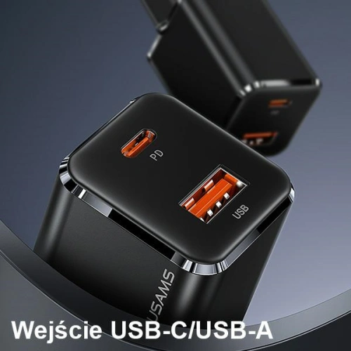 Kup Încărcător de rețea USAMS T43 1xUSB-C/1xUSB 33W PD 3.0 + QC 3.0 + cablu U63 USB-C/Lightning alb/white USKTZ02 - USA799 - {ean13} - Sklep Home Screen