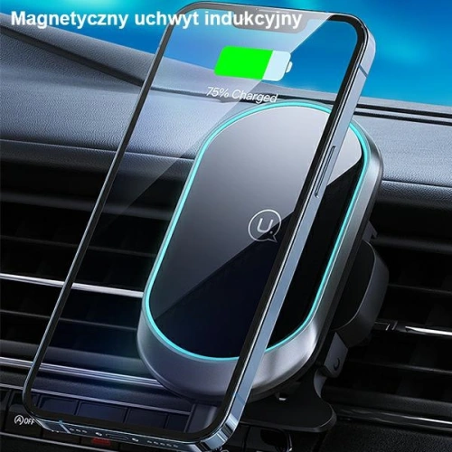 Kup Magnetický držák USAMS Wireless Charging 15W do vzduchového ventilu černý/black CD182ZJ01 - USA801 - {ean13} - Sklep Home Screen