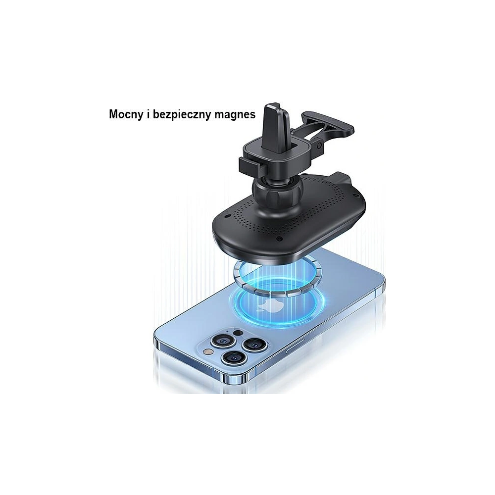 Magnetyczny uchwyt USAMS Wireless Charging 15W Air Vent czarny/black CD182ZJ01