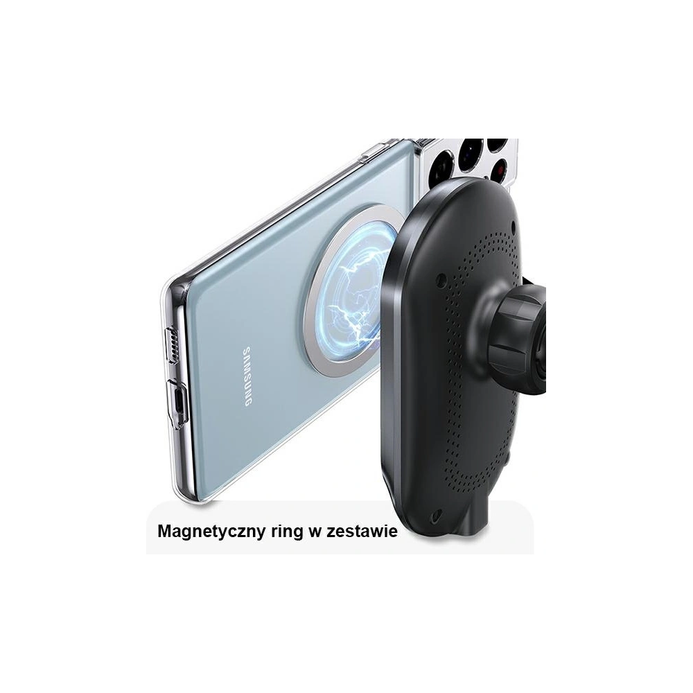 Magnetyczny uchwyt USAMS Wireless Charging 15W Air Vent czarny/black CD182ZJ01