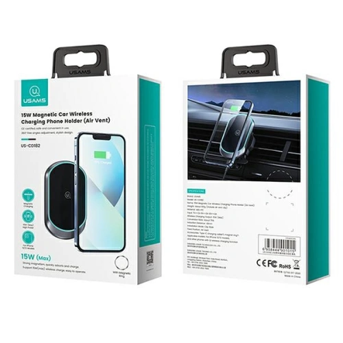 Kup Urmărește magnetul USAMS Wireless Charging 15W Air Vent negru/CD182ZJ01. - USA801 - {ean13} - Sklep Home Screen