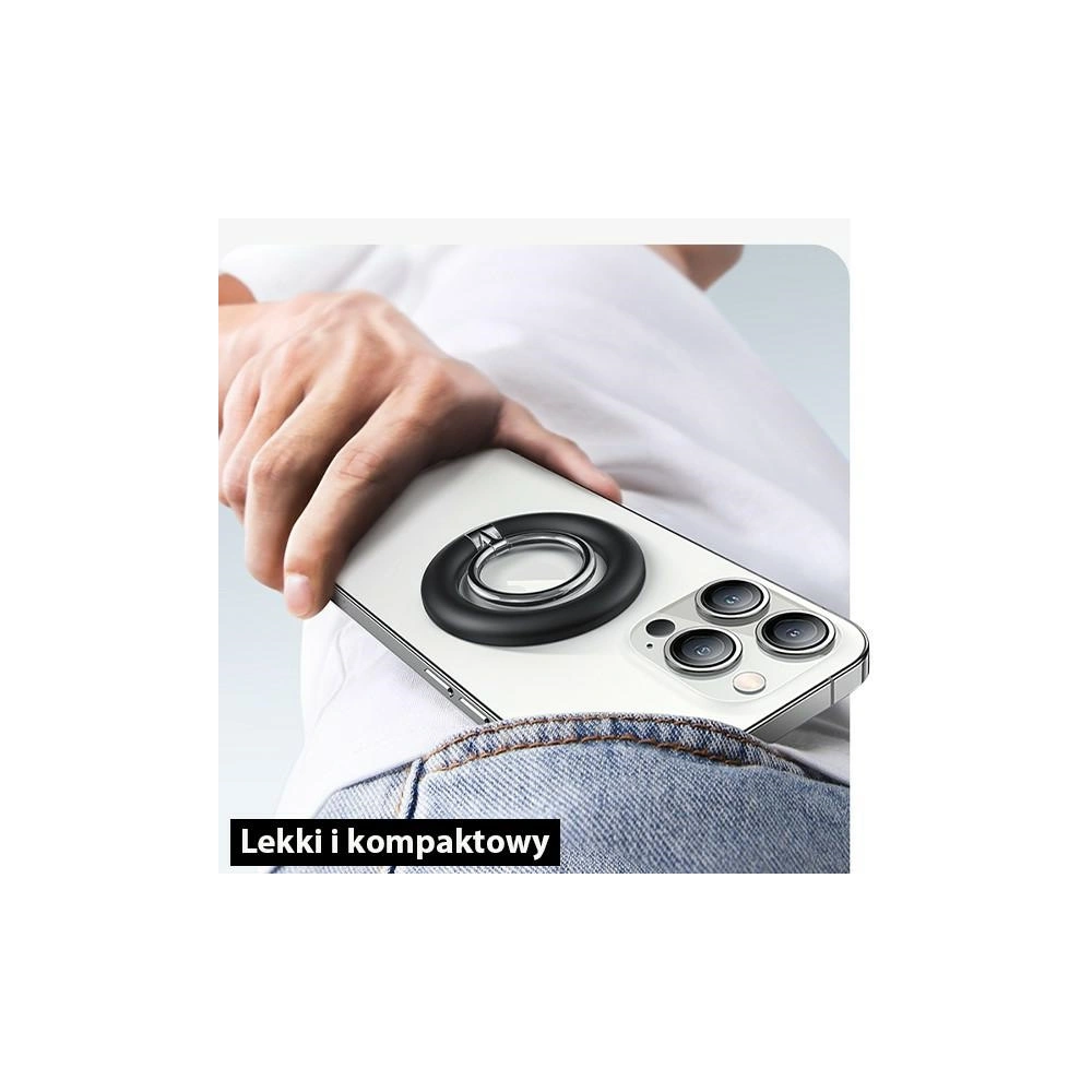 Uchwyt na palec USAMS Ring holder magnetic czarny/black US-ZJ071