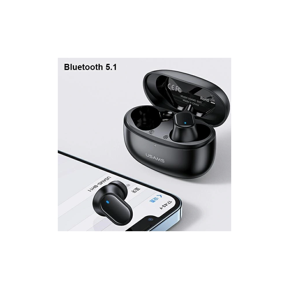 Słuchawki TWS USAMS BH series Bluetooth 5.1 biały/white BHUBH02