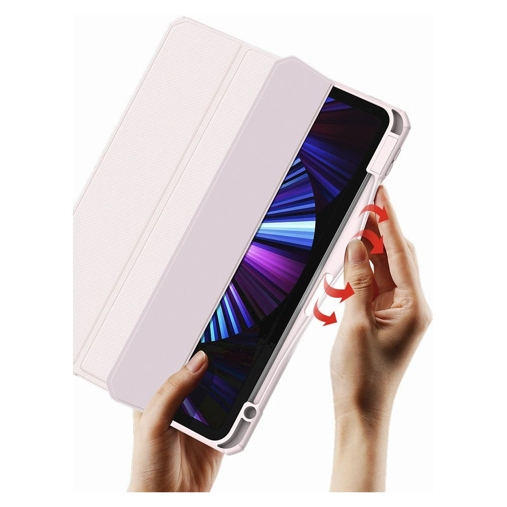 Etui Dux Ducis Toby Apple iPad Air 10.9 2020/2022 (4. i 5. generacji) / iPad Air 11 2024 (6. generacji) Pencil holder różowy