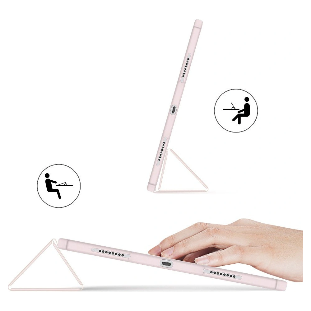 Etui Dux Ducis Toby Apple iPad Air 10.9 2020/2022 (4. i 5. generacji) / iPad Air 11 2024 (6. generacji) Pencil holder różowy