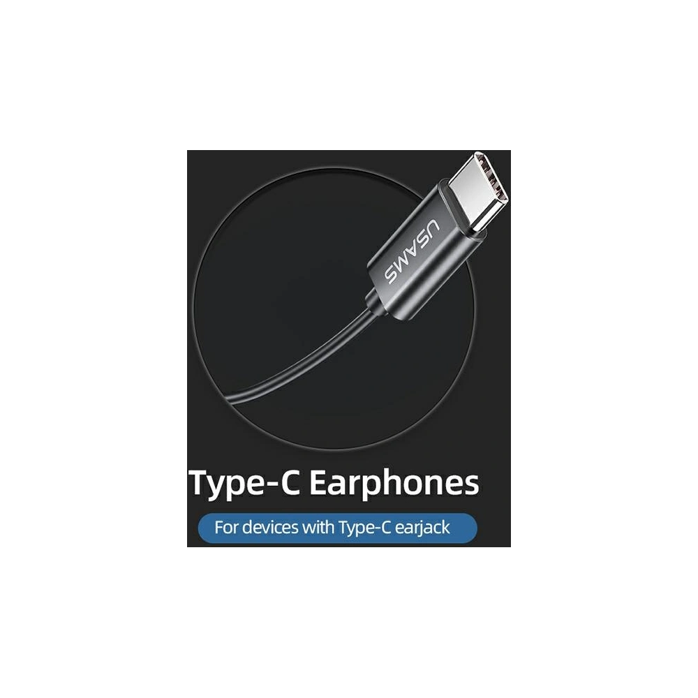 Słuchawki USAMS EP-46 USB-C czarny/black 1,2m HSEP4603