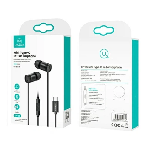 Kup USAMS EP-46 USB-C Kopfhörer schwarz 1,2m HSEP4603 - USA809 - {ean13} - Sklep Home Screen