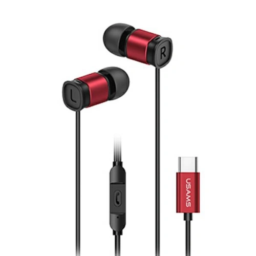 Kup USAMS EP-46 USB-C Kopfhörer rot/red 1,2m HSEP4604 - USA810 - {ean13} - Sklep Home Screen