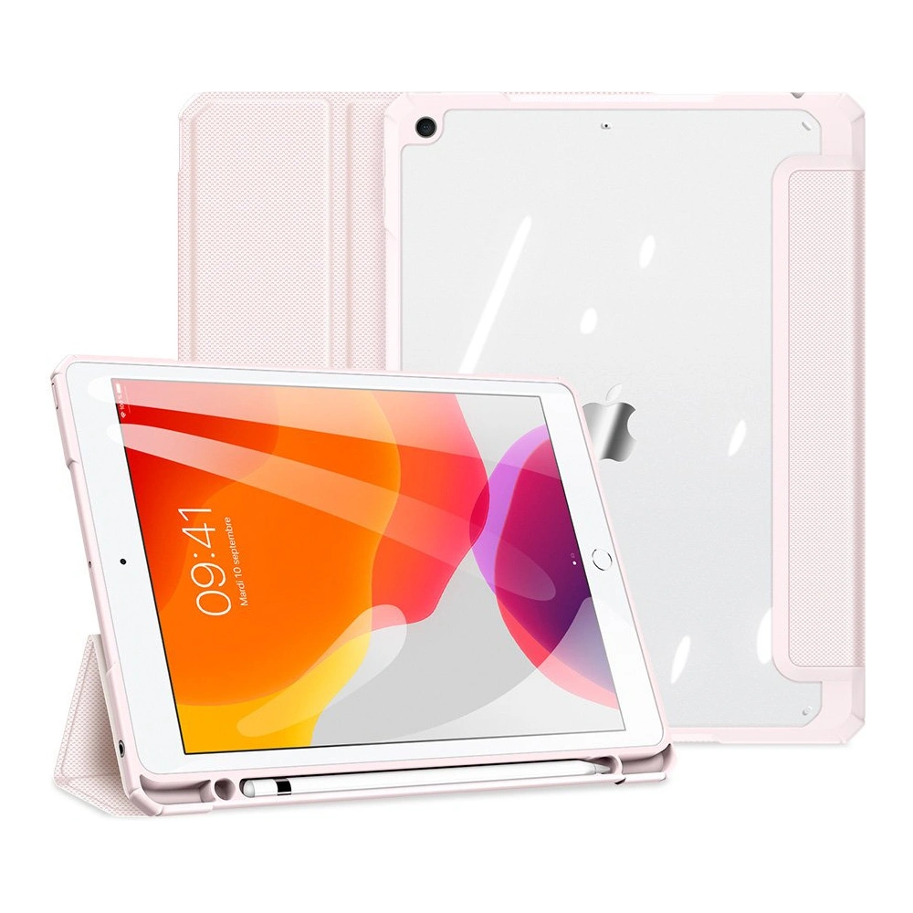 Etui Dux Ducis Toby Apple iPad 10.2 2019/2020/2021 (7., 8. i 9. generacji) Pencil holder różowy