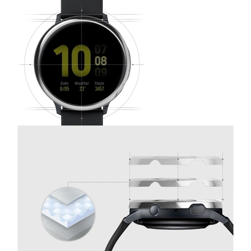 Buy Ringke Bezel Styling Samsung Galaxy Watch Active 2 44mm Stainless Glossy Silver GWA2-44-01 - RGK1053SGSLV - {ean13} - Home Screen Store Europe