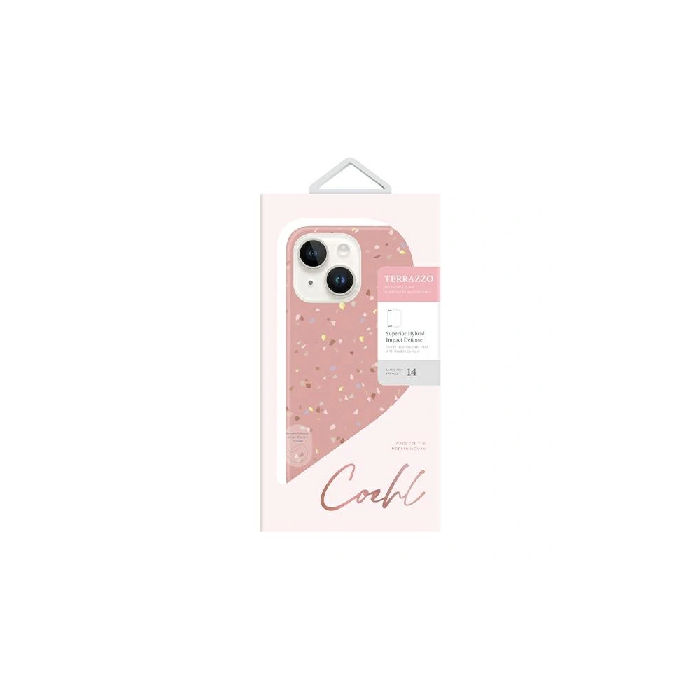 Etui UNIQ Coehl Terrazzo Apple iPhone 14 różowy/coral pink