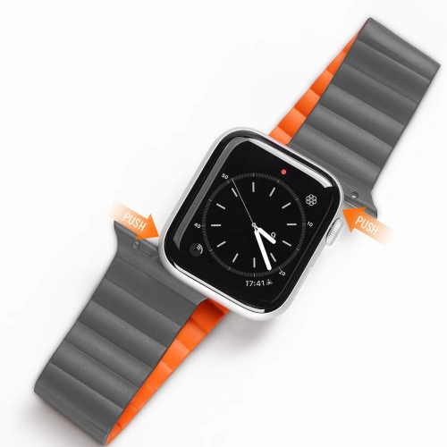 Kup Pasek Dux Ducis Magnetic Strap Apple Watch 4/5/6/7/8/9/SE/10 40/41/42mm gri-portocalie (Versiunea cu lanț) - DDS789 - {ean13} - Sklep Home Screen