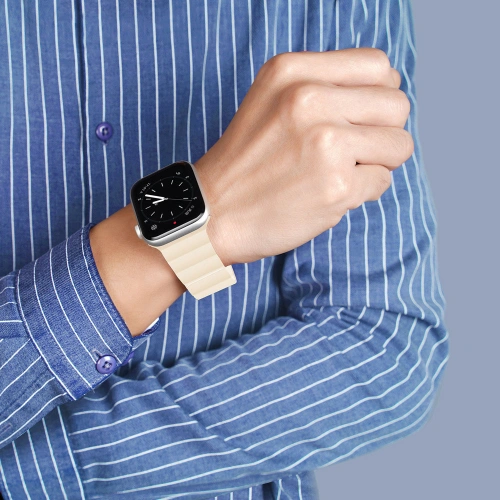 Buy Dux Ducis Magnetic Strap for Apple Watch 4/5/6/7/8/9/SE/10 40/41/42mm beige (Chain Version) - DDS792 - {ean13} - Home Screen Store Europe