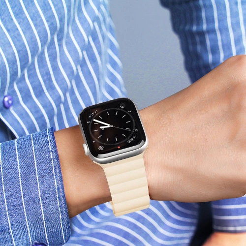 Buy Dux Ducis Magnetic Strap for Apple Watch 4/5/6/7/8/9/SE/10 40/41/42mm beige (Chain Version) - DDS792 - {ean13} - Home Screen Store Europe