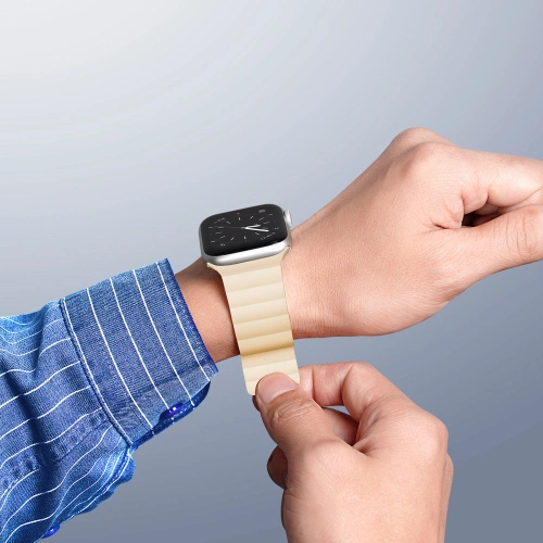 Kup Pasek Dux Ducis Magnetic Strap Apple Watch 4/5/6/7/8/9/SE/10 40/41/42mm béžový (Chain Version) - DDS792 - {ean13} - Sklep Home Screen