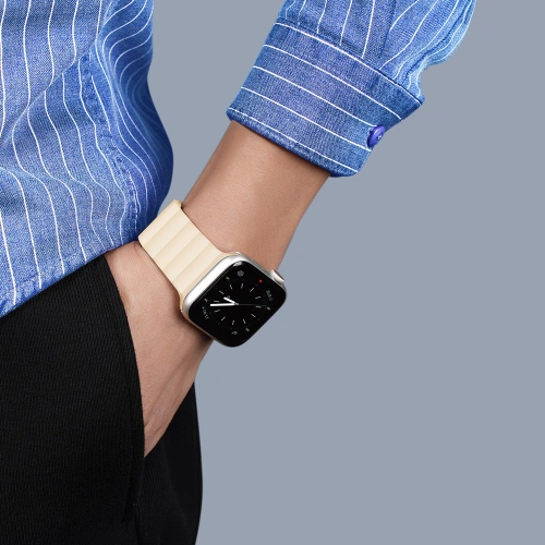 Kup Pasek Dux Ducis Magnetic Strap Apple Watch 4/5/6/7/8/9/SE/10 40/41/42mm béžový (Chain Version) - DDS792 - {ean13} - Sklep Home Screen