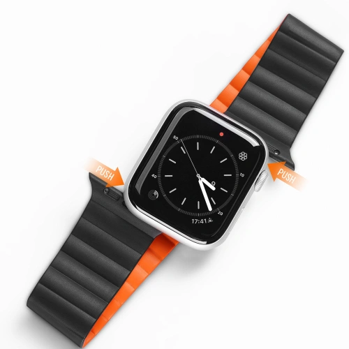 Kup Pasek Dux Ducis Magnetic Strap Apple Watch 4/5/6/7/SE/8/9/Ultra 44/45/49mm černo-oranžový (Chain Version) - DDS793 - {ean13} - Sklep Home Screen