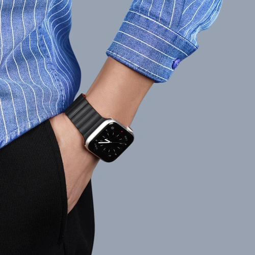 Kup Pasek Dux Ducis Magnetic Strap Apple Watch 4/5/6/7/SE/8/9/Ultra 44/45/49mm černo-oranžový (Chain Version) - DDS793 - {ean13} - Sklep Home Screen