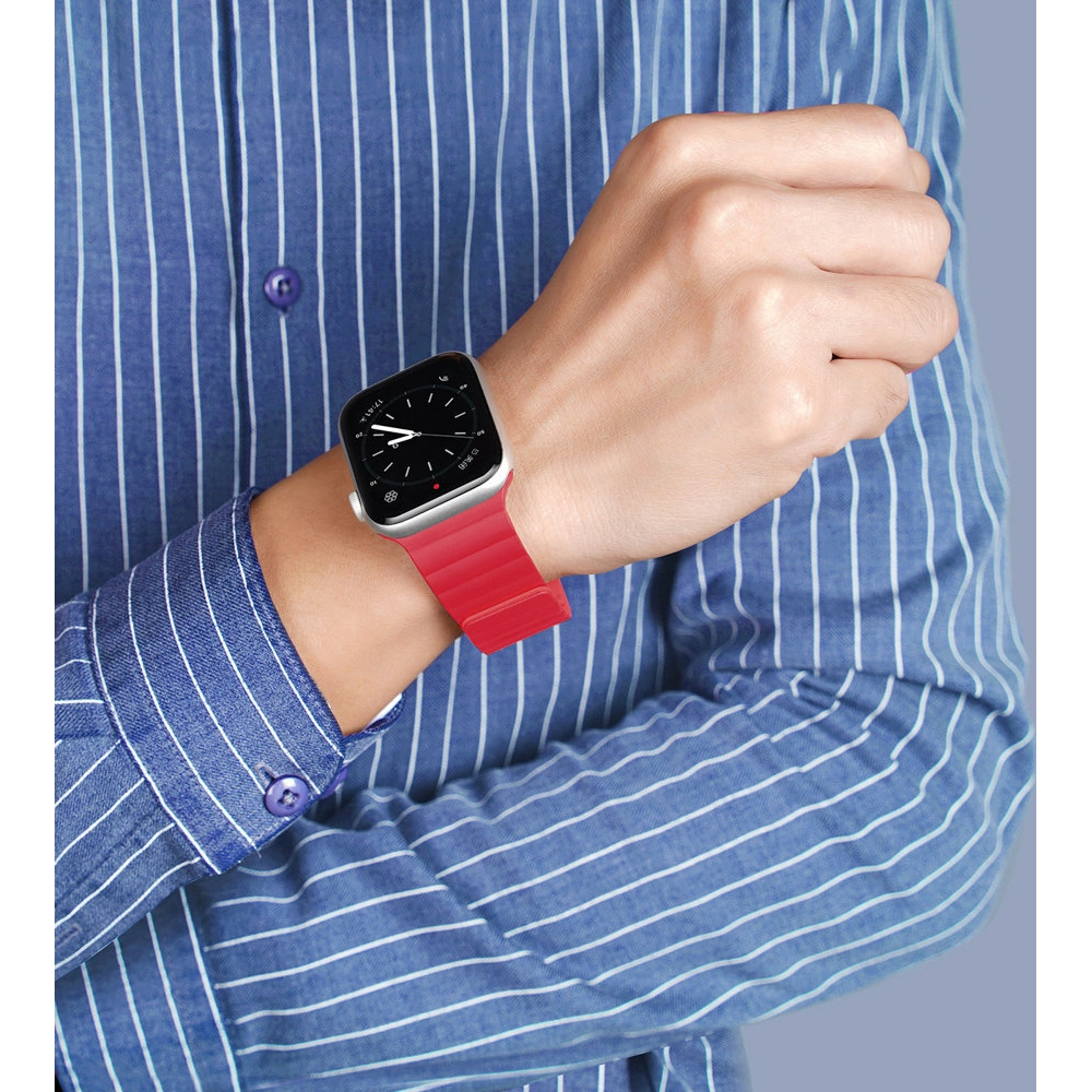 Pasek Dux Ducis Magnetic Strap Apple Watch 4/5/6/7/SE/8/9/Ultra 44/45/49mm czerwony (Chain Version)