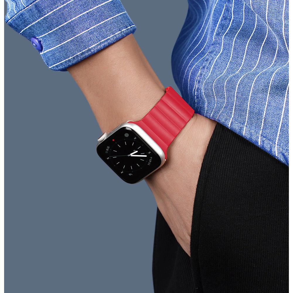 Pasek Dux Ducis Magnetic Strap Apple Watch 4/5/6/7/SE/8/9/Ultra 44/45/49mm czerwony (Chain Version)