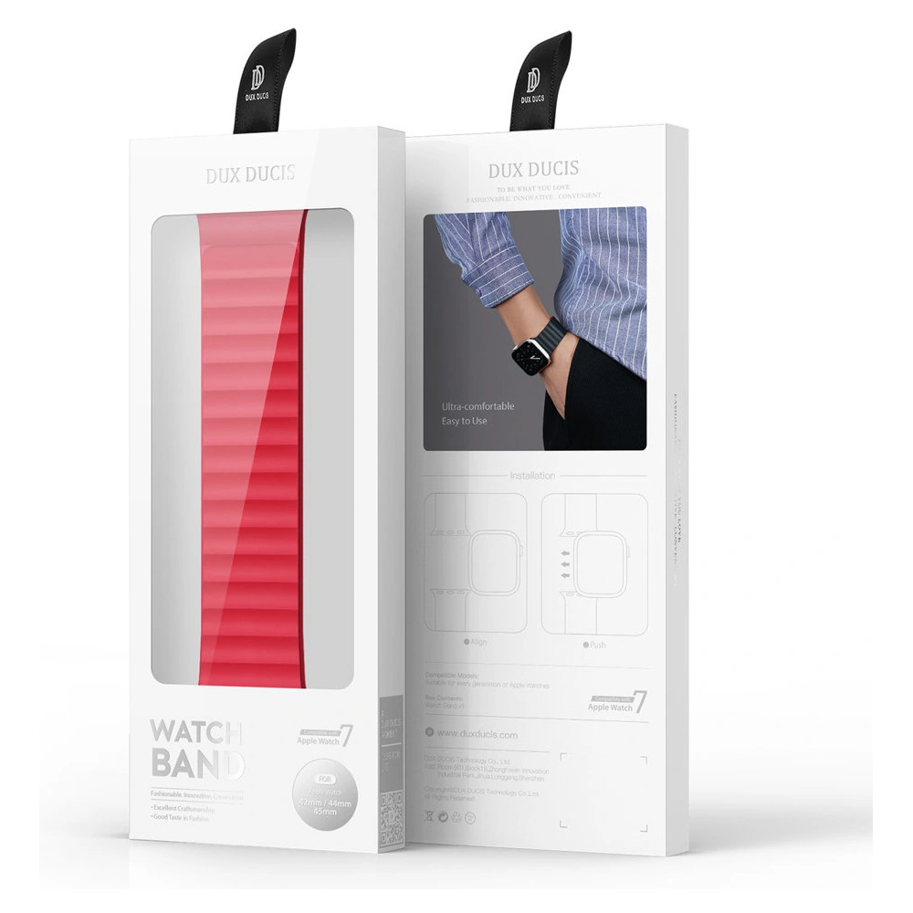 Pasek Dux Ducis Magnetic Strap Apple Watch 4/5/6/7/SE/8/9/Ultra 44/45/49mm czerwony (Chain Version)