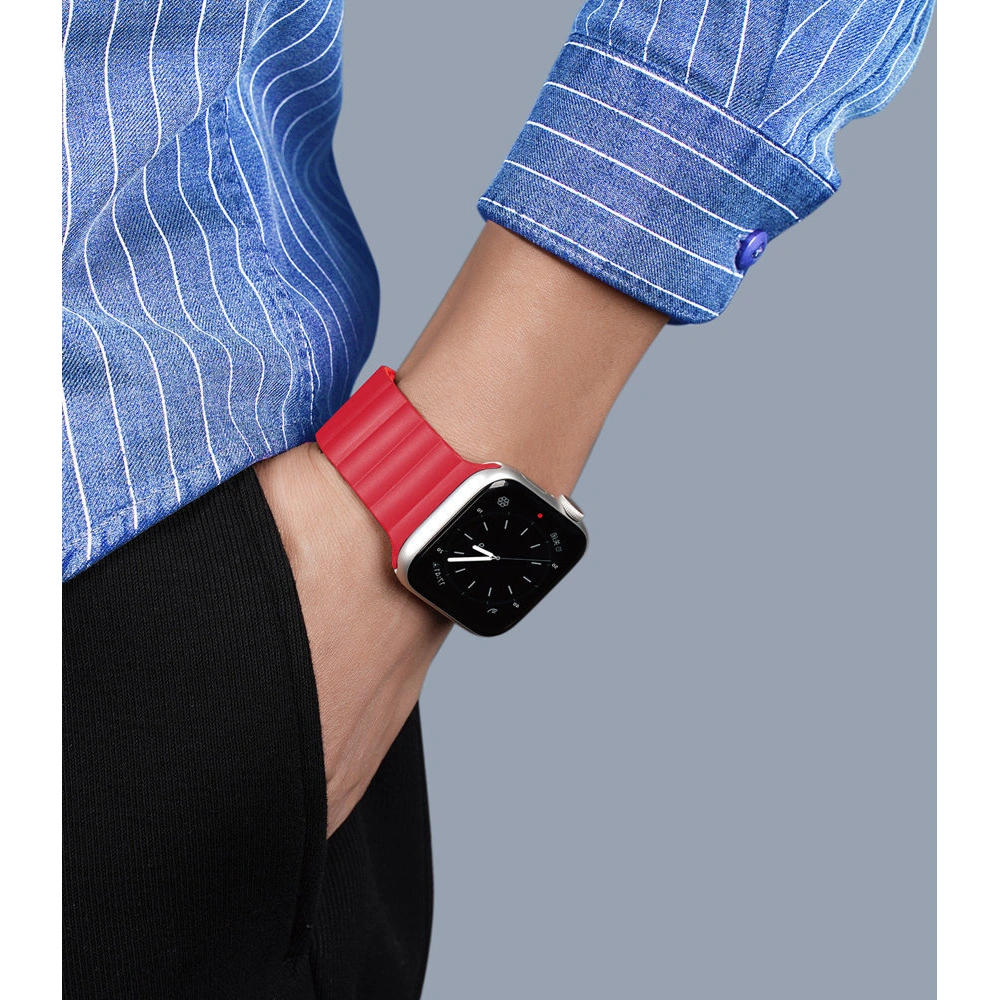 Pasek Dux Ducis Magnetic Strap Apple Watch 4/5/6/7/SE/8/9/Ultra 44/45/49mm czerwony (Chain Version)