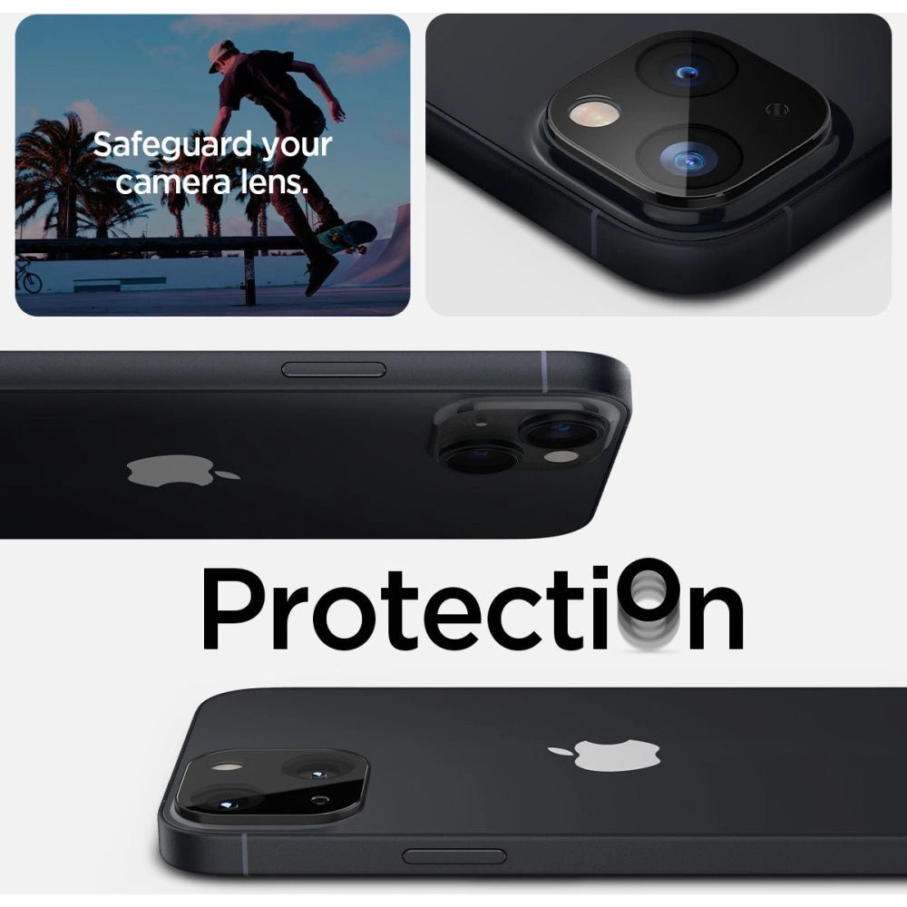 Szkło hartowane na aparat Spigen Optik.tr Camera Protector Apple iPhone 14/14 Plus Black [2 PACK]