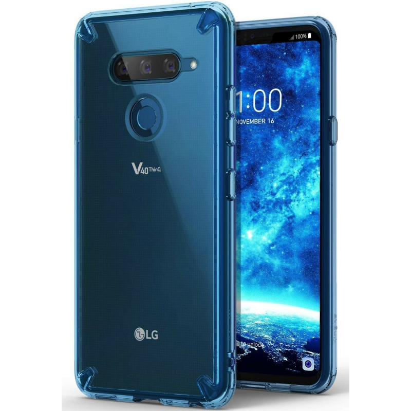 Etui Ringke Fusion LG V40 ThinQ Aqua Blue