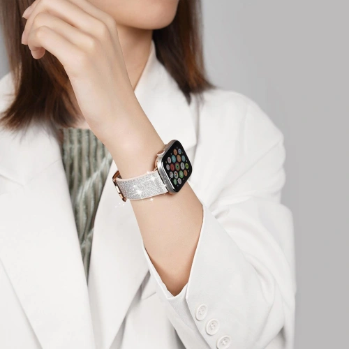 Kup Pasek Dux Ducis Strap Apple Watch 4/5/6/7/8/9/SE/10 40/41/42mm bílý (Sparkle Version) - DDS961 - {ean13} - Sklep Home Screen