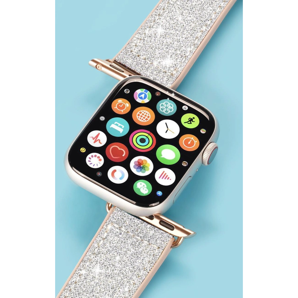 Pasek Dux Ducis Strap Apple Watch 4/5/6/7/8/9/SE/10 40/41/42mm biały (Sparkle Version)