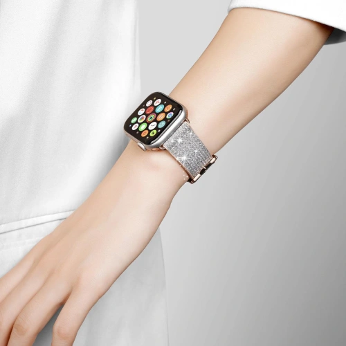 Kup Pasek Dux Ducis Strap Apple Watch 4/5/6/7/8/9/SE/10 40/41/42mm bílý (Sparkle Version) - DDS961 - {ean13} - Sklep Home Screen