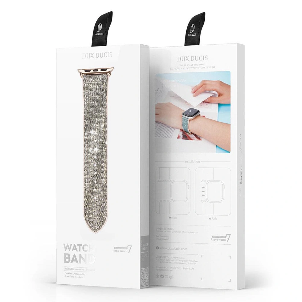 Pasek Dux Ducis Strap Apple Watch 4/5/6/7/8/9/SE/10 40/41/42mm srebrny (Sparkle Version)
