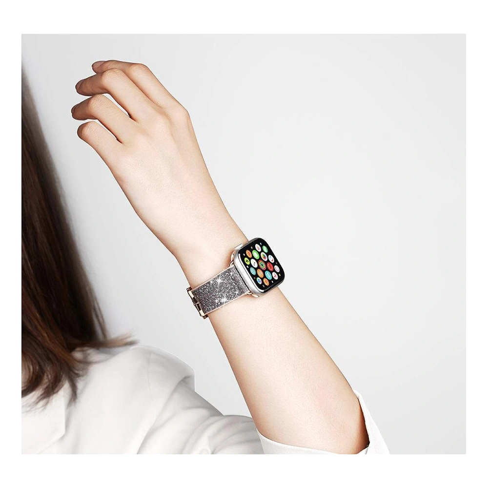 Pasek Dux Ducis Strap Apple Watch 4/5/6/7/8/9/SE/10 40/41/42mm srebrny (Sparkle Version)